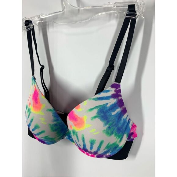 Vintage Victoria's Secret pink wear everywhere push-up tie-dye bra size 32B - Picture 5 of 9